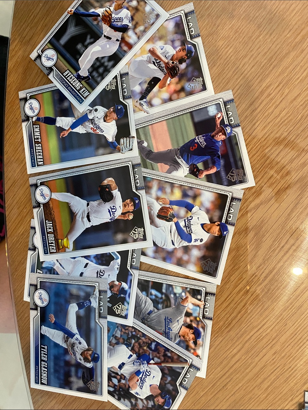 10 Los Angeles Dodgers Baseball Card Lot - Blue & White
